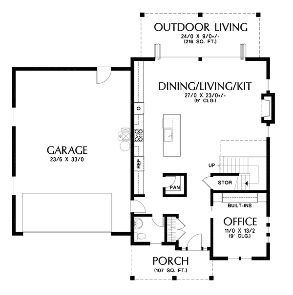 Farmhouse Floor Plan - Main Floor Plan #48-1083