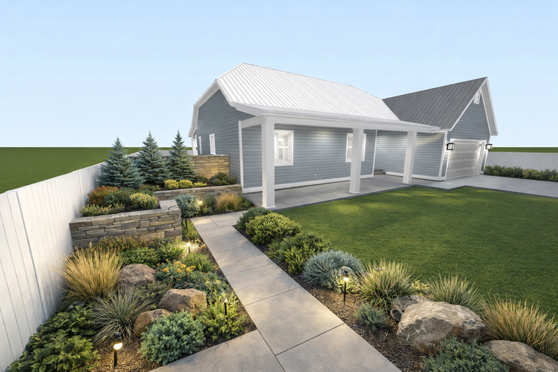House Blueprint - Exterior - Front Elevation 3 for Farmhouse House Plan #1060-478 - 3 bed, 2.5 bath
