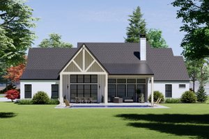 Exterior - Rear Elevation for European House Plan #1096-52 - 4 bed, 4.5 bath