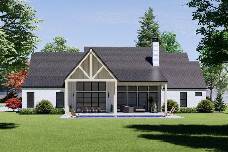 House Plan Design - Exterior - Rear Elevation for European House Plan #1096-52 - 4 bed, 4.5 bath