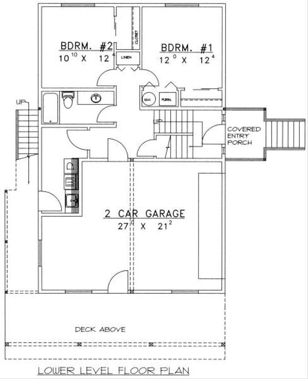 Home Plan - Bungalow Floor Plan - Lower Floor Plan #117-571