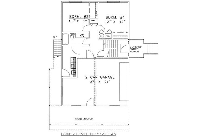 Dream House Plan - Floor Plan - Lower Floor for Bungalow House Plan #117-571 - 3 bed, 2.5 bath
