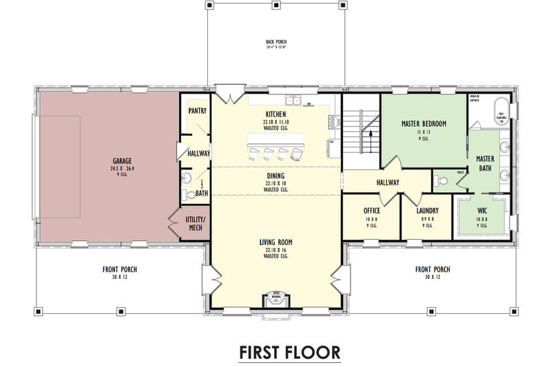 Dream House Plan - Floor Plan - Main Floor for Farmhouse House Plan #1092-54 - 5 bed, 3.5 bath