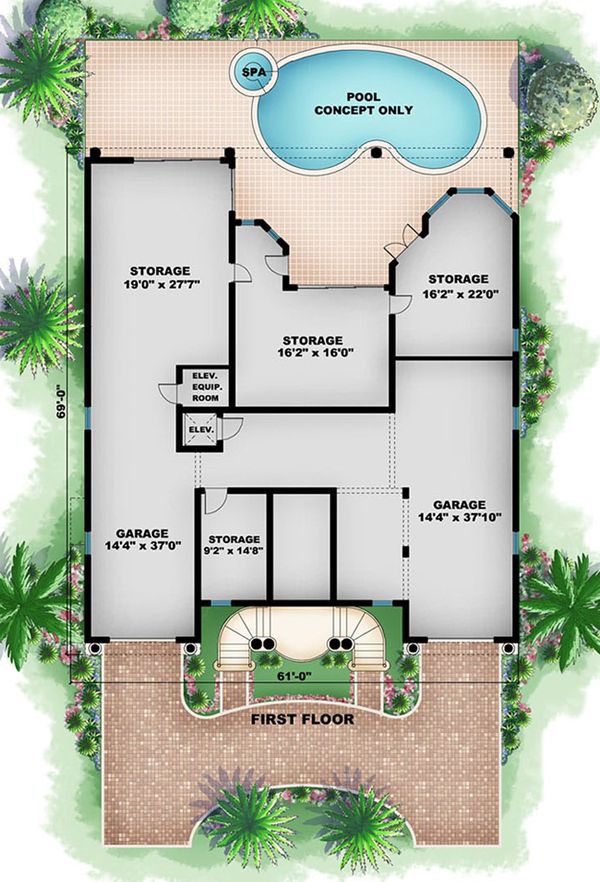 Beach Floor Plan - Main Floor Plan #27-469