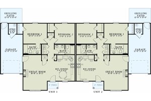 Floor Plan - Main Floor for Traditional House Plan #17-2433 - 2 bed, 1 bath
