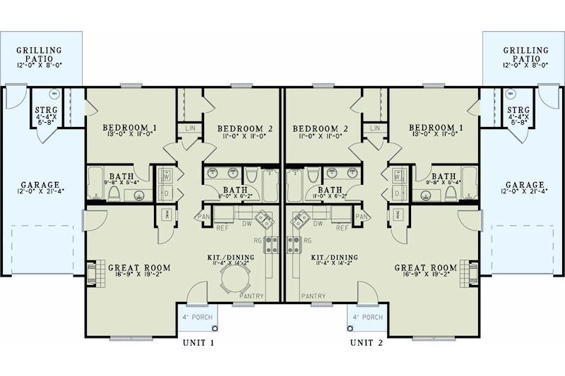 Dream House Plan - Floor Plan - Main Floor for Traditional House Plan #17-2433 - 2 bed, 1 bath