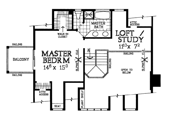 Architectural House Design - Country Floor Plan - Upper Floor Plan #72-111