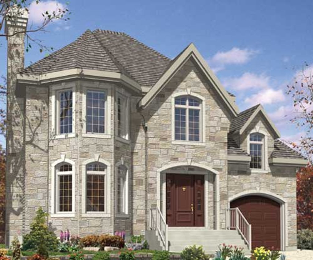 Exterior - Front Elevation 2 for European House Plan #138-286 - 3 bed, 1.5 bath