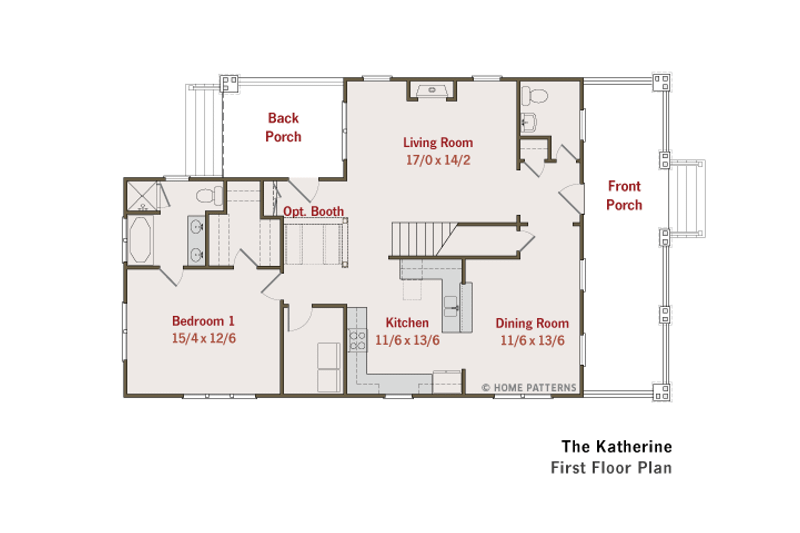 Home Plan - Floor Plan - Main Floor for Craftsman House Plan #461-18 - 3 bed, 2.5 bath
