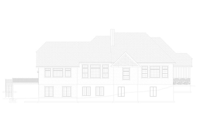 House Plan Design - Exterior - Rear Elevation 2 for European House Plan #1060-75 - 3 bed, 3.5 bath