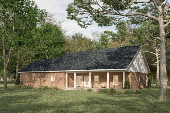 Exterior - Rear Elevation for Southern House Plan #44-144 - 3 bed, 2 bath