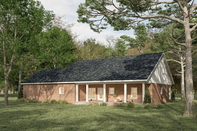 House Plan Design - Exterior - Rear Elevation for Southern House Plan #44-144 - 3 bed, 2 bath