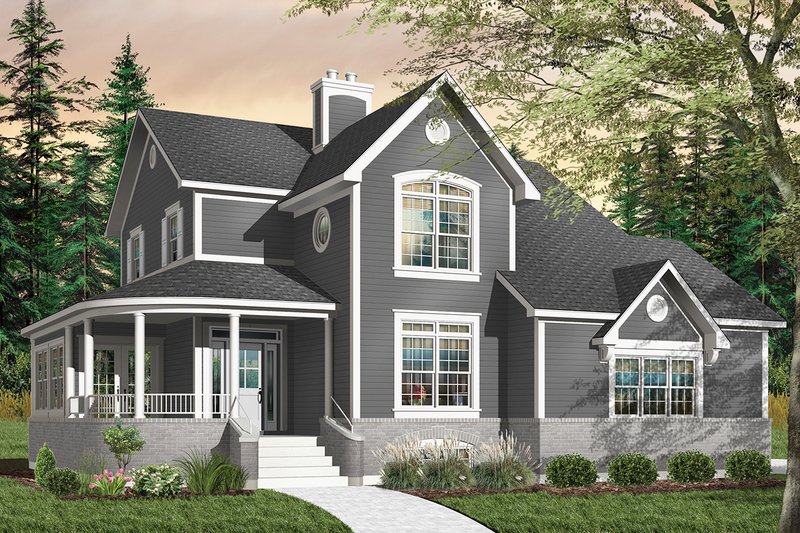 Home Plan - Exterior - Front Elevation 4 for Farmhouse House Plan #23-748 - 4 bed, 2.5 bath