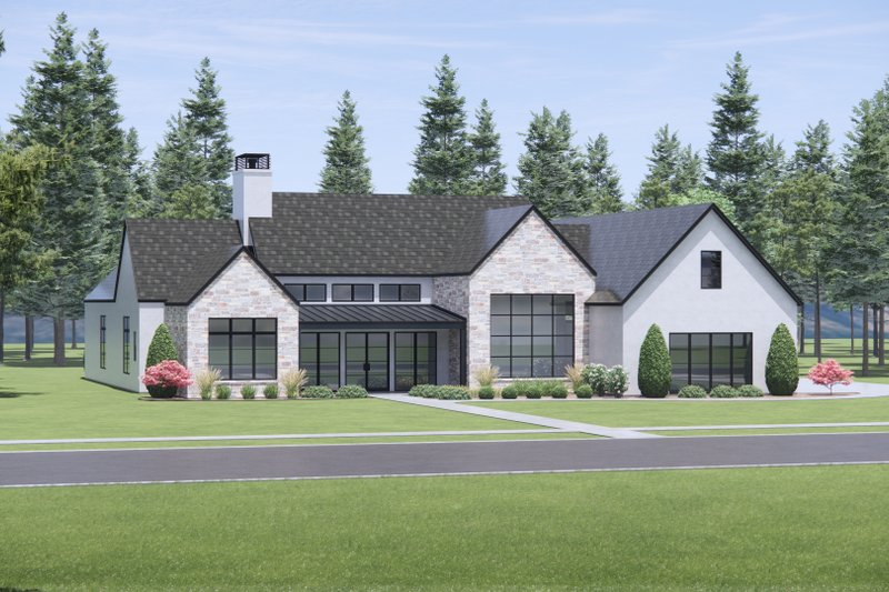 House Design - Exterior - Front Elevation 3 for Modern House Plan #1096-28 - 4 bed, 4.5 bath