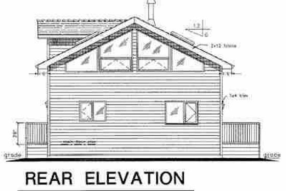 Exterior - Rear Elevation for Contemporary House Plan #18-231 - 1 bed, 1.5 bath