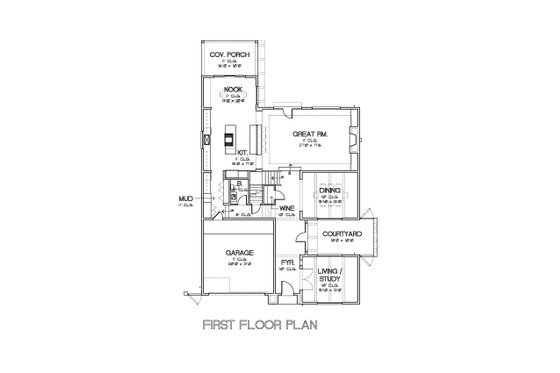 Floor Plan - Main Floor for Modern House Plan #449-17 - 4 bed, 3.5 bath
