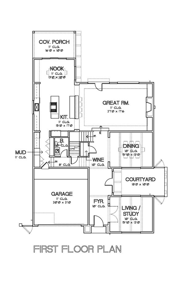 Modern Floor Plan - Main Floor Plan #449-17