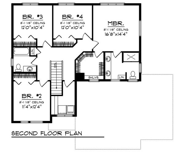 Architectural House Design - Modern Floor Plan - Upper Floor Plan #70-1466