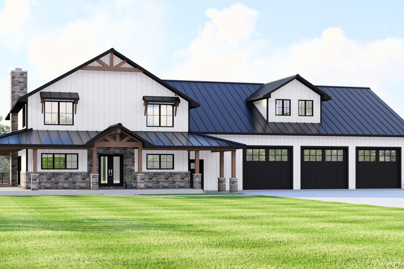 Architectural House Design - Barndominium Exterior - Front Elevation Plan #1064-391
