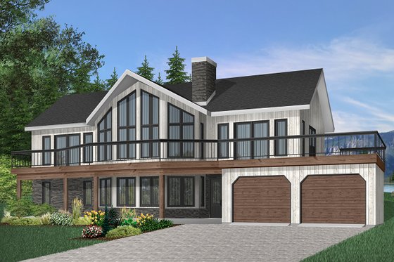 Exterior - Front Elevation 3 for Contemporary House Plan #23-2022 - 4 bed, 3 bath
