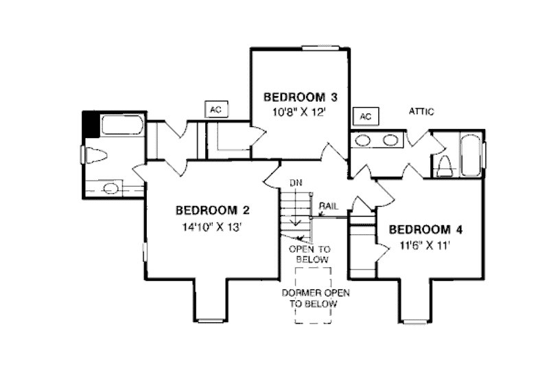Home Plan - Floor Plan - Upper Floor for Country House Plan #20-189 - 4 bed, 3.5 bath