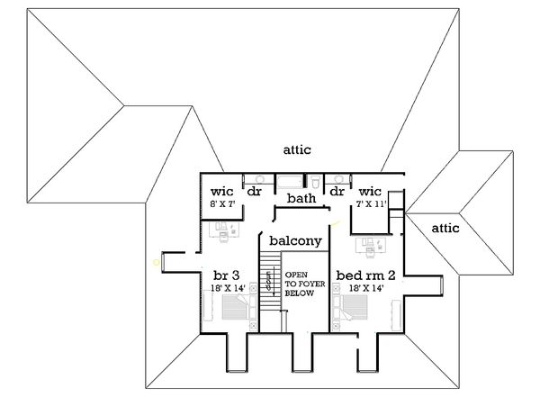 Dream House Plan - Upper level floor plan - 4000 square foot European home