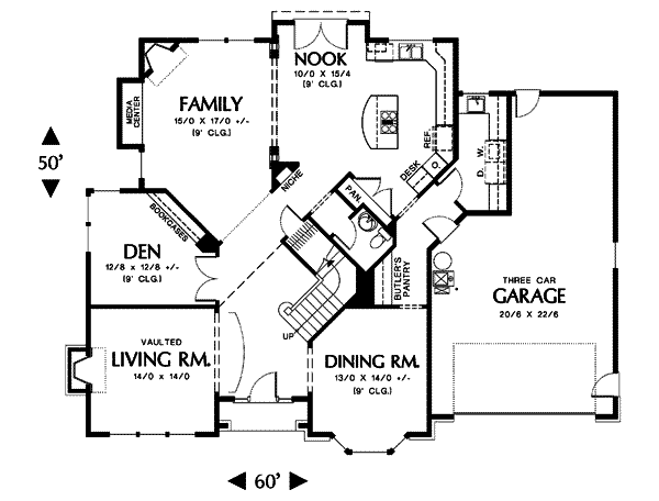 House Plan Design - European Floor Plan - Main Floor Plan #48-110