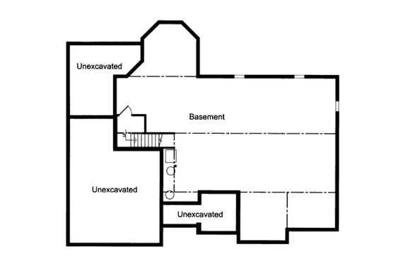 Floor Plan - Lower Floor for European House Plan #46-508 - 3 bed, 2 bath
