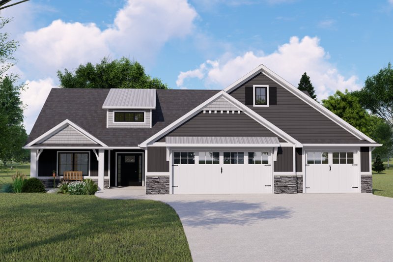 Dream House Plan - Farmhouse Exterior - Front Elevation Plan #1064-151