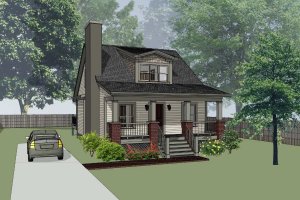 Cottage Exterior - Front Elevation Plan #79-141