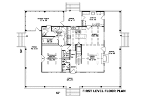 Floor Plan - Main Floor for Country House Plan #81-822 - 3 bed, 3.5 bath