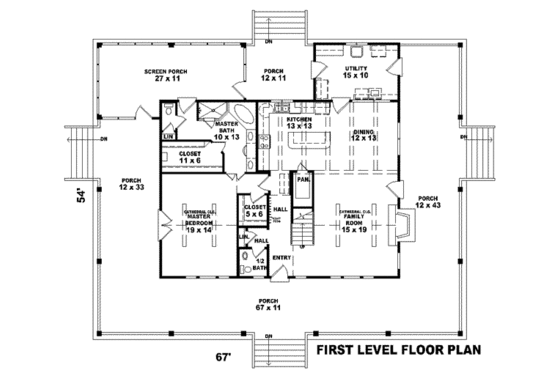 Floor Plan - Main Floor for Country House Plan #81-822 - 3 bed, 3.5 bath