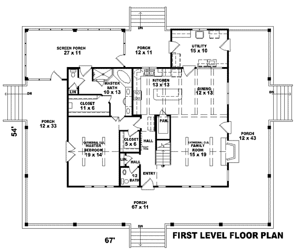 Country Floor Plan - Main Floor Plan #81-822
