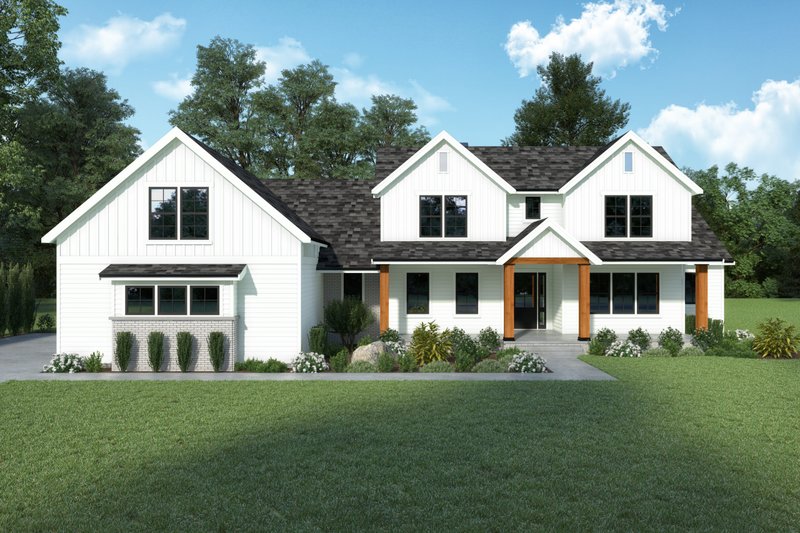 Home Plan - Farmhouse Exterior - Front Elevation Plan #1070-177