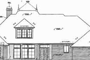 Exterior - Rear Elevation for European House Plan #310-272 - 3 bed, 2.5 bath