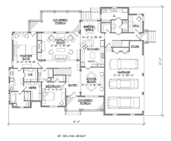 House Plan Design - Traditional Floor Plan - Main Floor Plan #1054-23