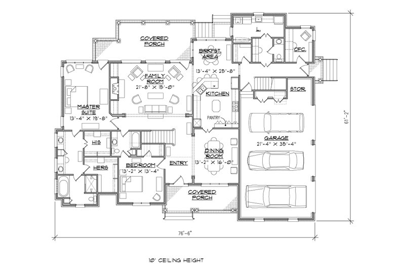 Dream House Plan - Floor Plan - Main Floor for Traditional House Plan #1054-23 - 5 bed, 4.5 bath