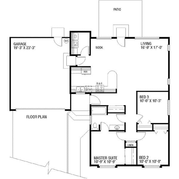 House Blueprint - Traditional Floor Plan - Main Floor Plan #60-391