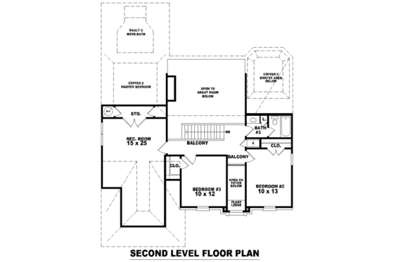 Floor Plan - Upper Floor for European House Plan #81-13669 - 3 bed, 3 bath