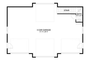 Floor Plan - Main Floor for Farmhouse House Plan #1060-110 - 1 bed, 1.5 bath