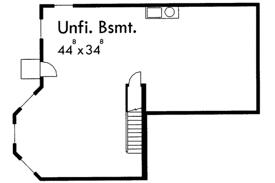 Floor Plan - Lower Floor for Traditional House Plan #303-339 - 4 bed, 3 bath