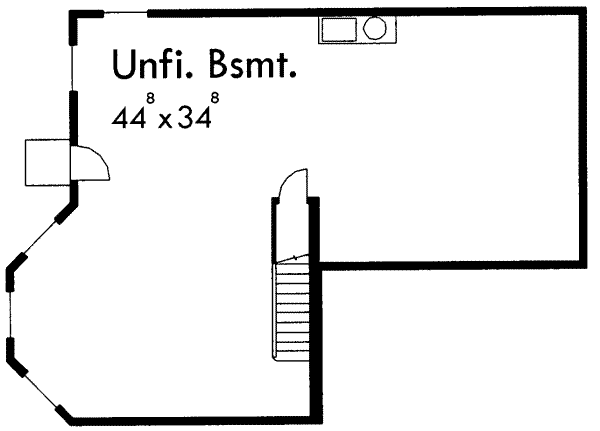 Floor Plan - Lower Floor for Traditional House Plan #303-339 - 4 bed, 3 bath