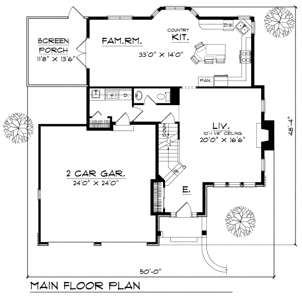 Traditional Floor Plan - Main Floor Plan #70-245