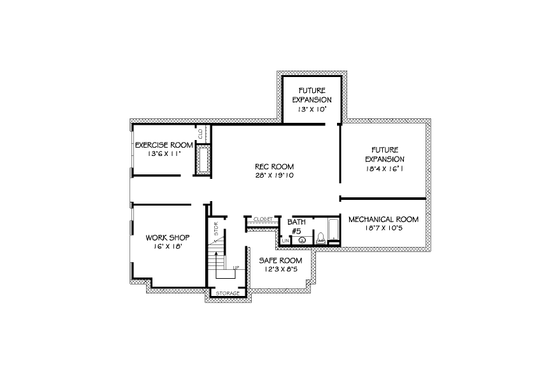 Floor Plan - Lower Floor for Traditional House Plan #424-385 - 5 bed, 5.5 bath