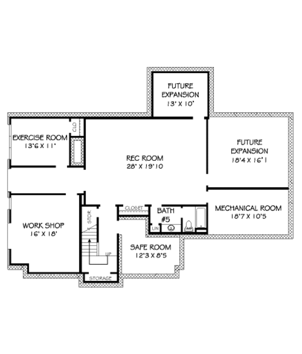 Traditional Floor Plan - Lower Floor Plan #424-385
