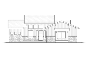 Exterior - Front Elevation 3 for Modern House Plan #1108-4 - 4 bed, 3.5 bath