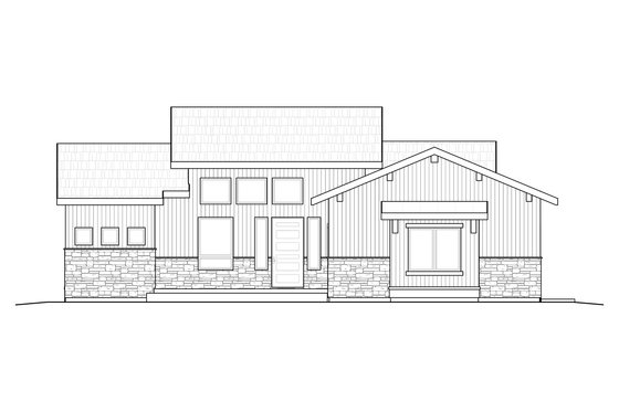 Exterior - Front Elevation 3 for Modern House Plan #1108-4 - 4 bed, 3.5 bath