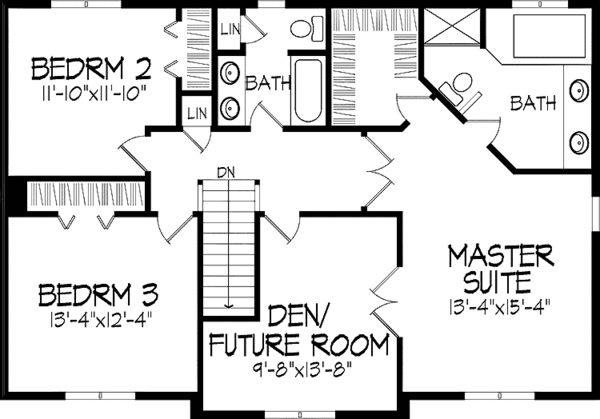 Home Plan - Tudor Floor Plan - Upper Floor Plan #51-883