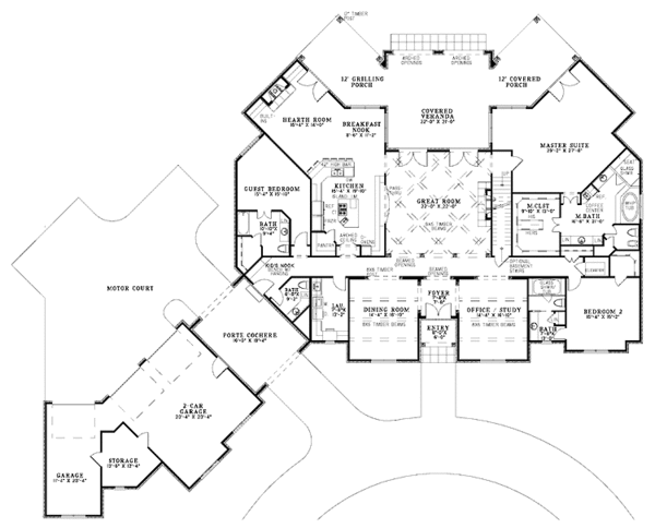 Architectural House Design - Traditional Floor Plan - Main Floor Plan #17-3321