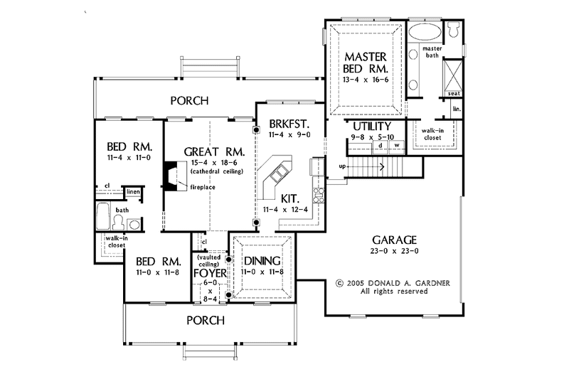 Dream House Plan - Floor Plan - Main Floor for Country House Plan #929-815 - 3 bed, 2 bath